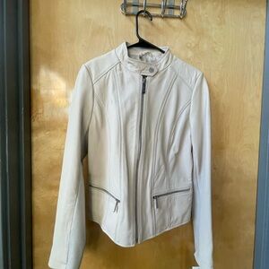 Michael Kors Women's Off-White Leather Jacket